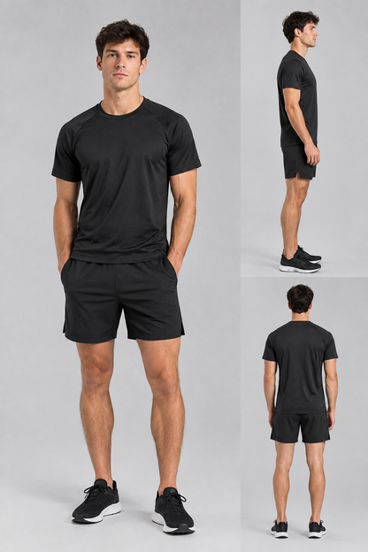 Promo 4x3, Combo de  hombre ( remera, short, pantalon Negro)