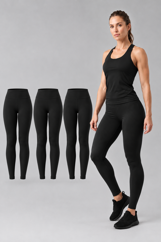 3x1 en calzas negras de mujer + medias de regalo
